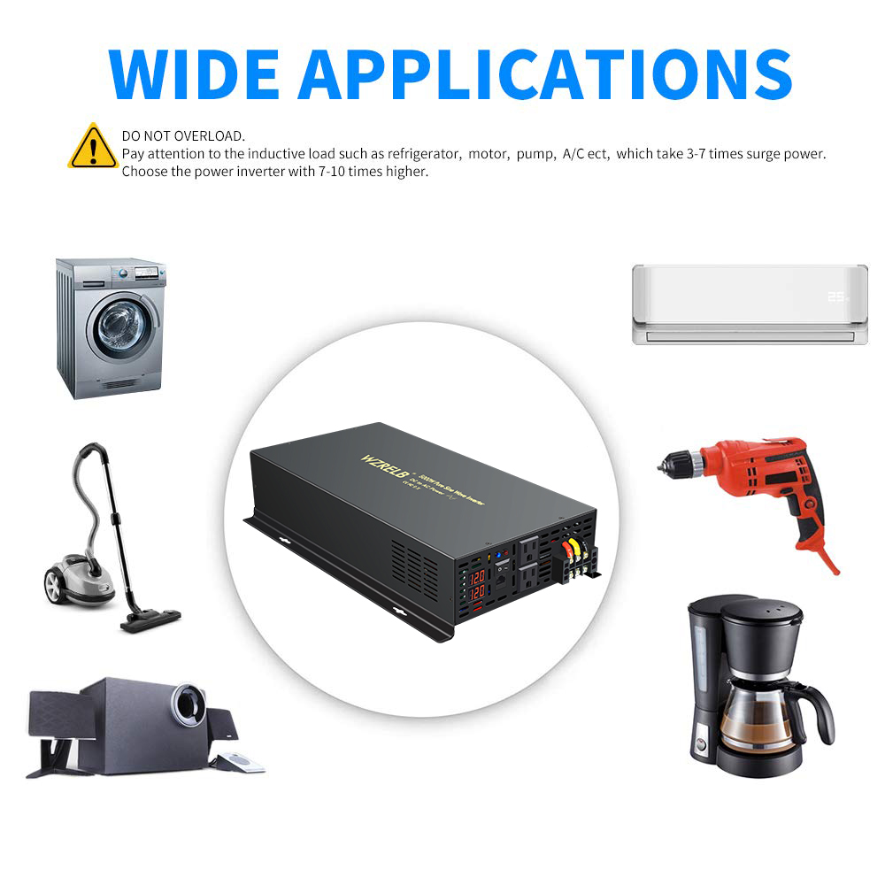 Güvenilir 5000W Kablolu Kontro - Pure Sine Wave Inverter 5000W 48V 220V incelemesi ve fiyatı
